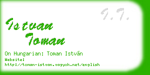 istvan toman business card
